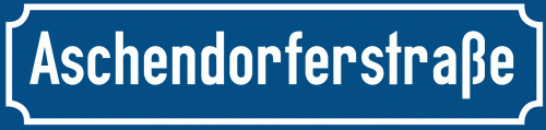 Straßenschild Aschendorferstraße