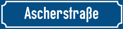 Straßenschild Ascherstraße