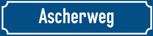 Straßenschild Ascherweg