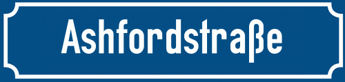 Straßenschild Ashfordstraße zum kostenlosen Download