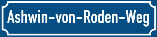 Straßenschild Ashwin-von-Roden-Weg