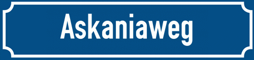 Straßenschild Askaniaweg zum kostenlosen Download