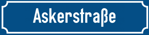 Straßenschild Askerstraße