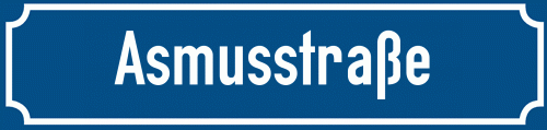 Straßenschild Asmusstraße