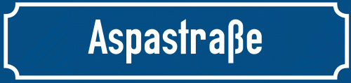 Straßenschild Aspastraße
