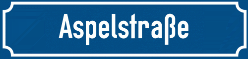 Straßenschild Aspelstraße zum kostenlosen Download