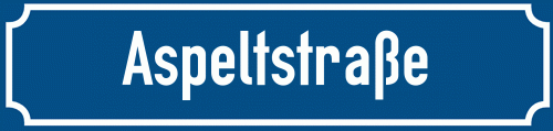 Straßenschild Aspeltstraße