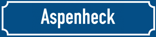 Straßenschild Aspenheck