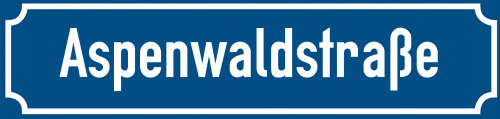 Straßenschild Aspenwaldstraße zum kostenlosen Download