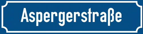 Straßenschild Aspergerstraße zum kostenlosen Download