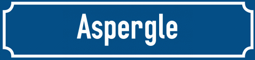 Straßenschild Aspergle