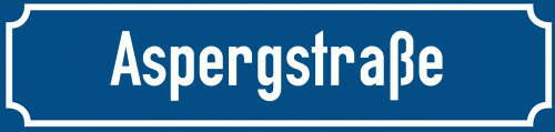 Straßenschild Aspergstraße zum kostenlosen Download