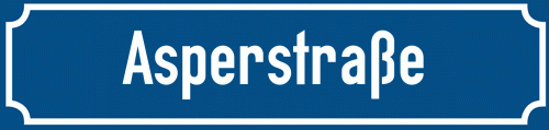 Straßenschild Asperstraße
