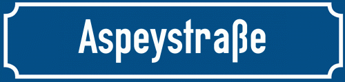 Straßenschild Aspeystraße