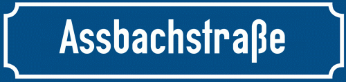 Straßenschild Assbachstraße