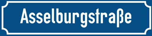 Straßenschild Asselburgstraße