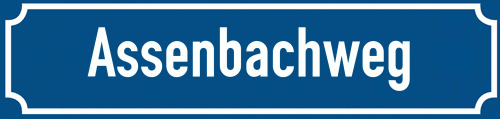 Straßenschild Assenbachweg zum kostenlosen Download