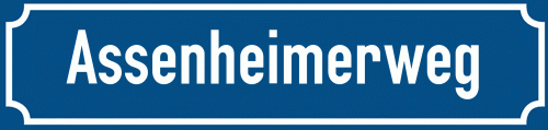 Straßenschild Assenheimerweg