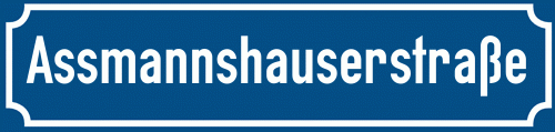 Straßenschild Assmannshauserstraße