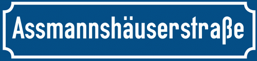 Straßenschild Assmannshäuserstraße zum kostenlosen Download
