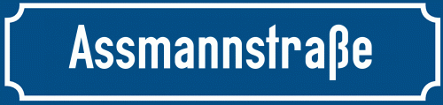 Straßenschild Assmannstraße