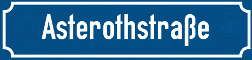 Straßenschild Asterothstraße