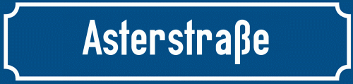 Straßenschild Asterstraße zum kostenlosen Download
