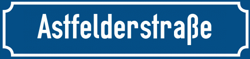 Straßenschild Astfelderstraße zum kostenlosen Download