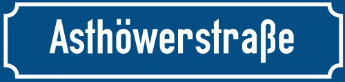 Straßenschild Asthöwerstraße