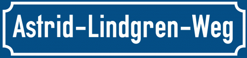 Straßenschild Astrid-Lindgren-Weg zum kostenlosen Download