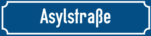 Straßenschild Asylstraße zum kostenlosen Download
