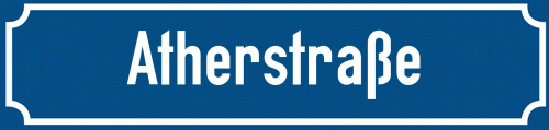 Straßenschild Atherstraße