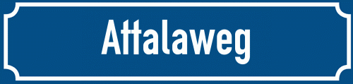 Straßenschild Attalaweg