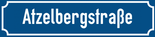 Straßenschild Atzelbergstraße