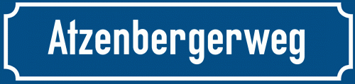 Straßenschild Atzenbergerweg