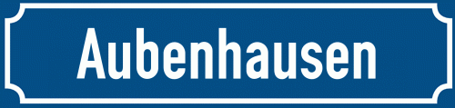 Straßenschild Aubenhausen