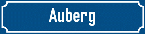Straßenschild Auberg