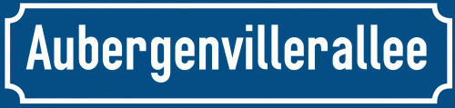 Straßenschild Aubergenvillerallee