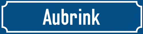 Straßenschild Aubrink