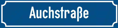 Straßenschild Auchstraße