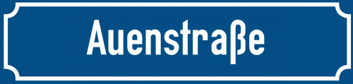 Straßenschild Auenstraße zum kostenlosen Download