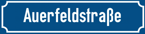 Straßenschild Auerfeldstraße