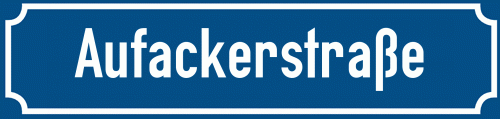 Straßenschild Aufackerstraße