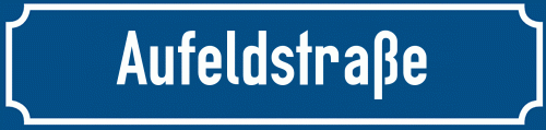 Straßenschild Aufeldstraße