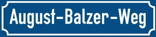 Straßenschild August-Balzer-Weg