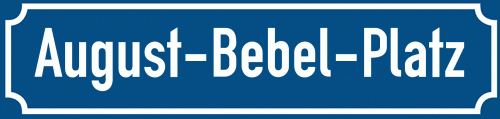 Straßenschild August-Bebel-Platz zum kostenlosen Download