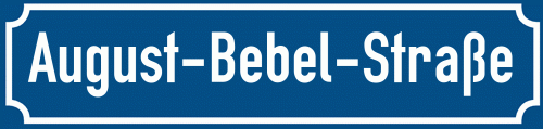 Straßenschild August-Bebel-Straße zum kostenlosen Download