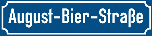Straßenschild August-Bier-Straße zum kostenlosen Download