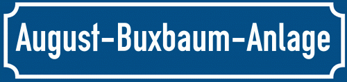 Straßenschild August-Buxbaum-Anlage