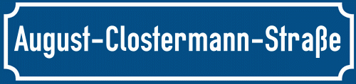 Straßenschild August-Clostermann-Straße